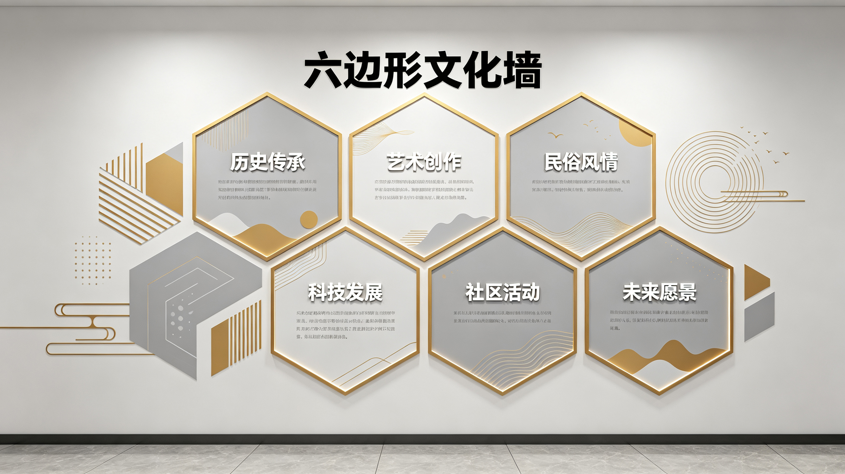 会理企业文化墙 | 六边形信息美学